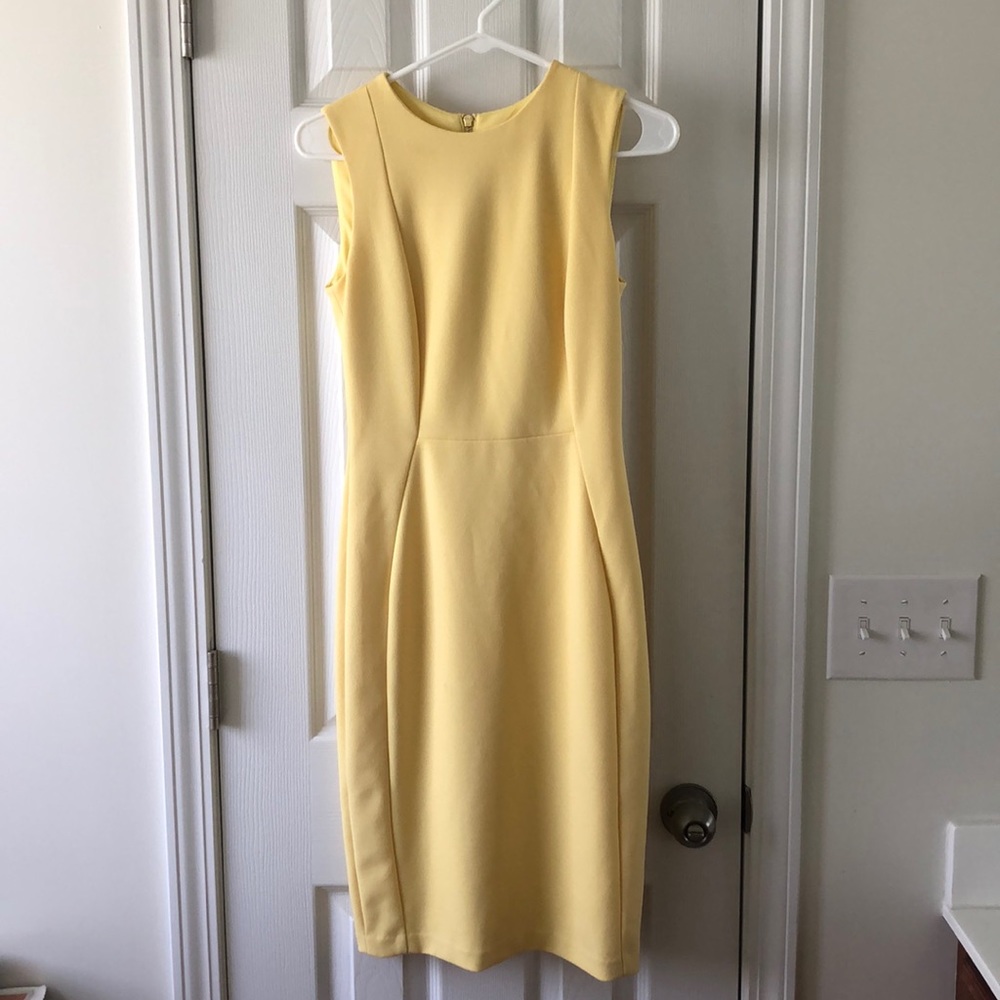 Calvin Klein Yellow Sheath dress size 2